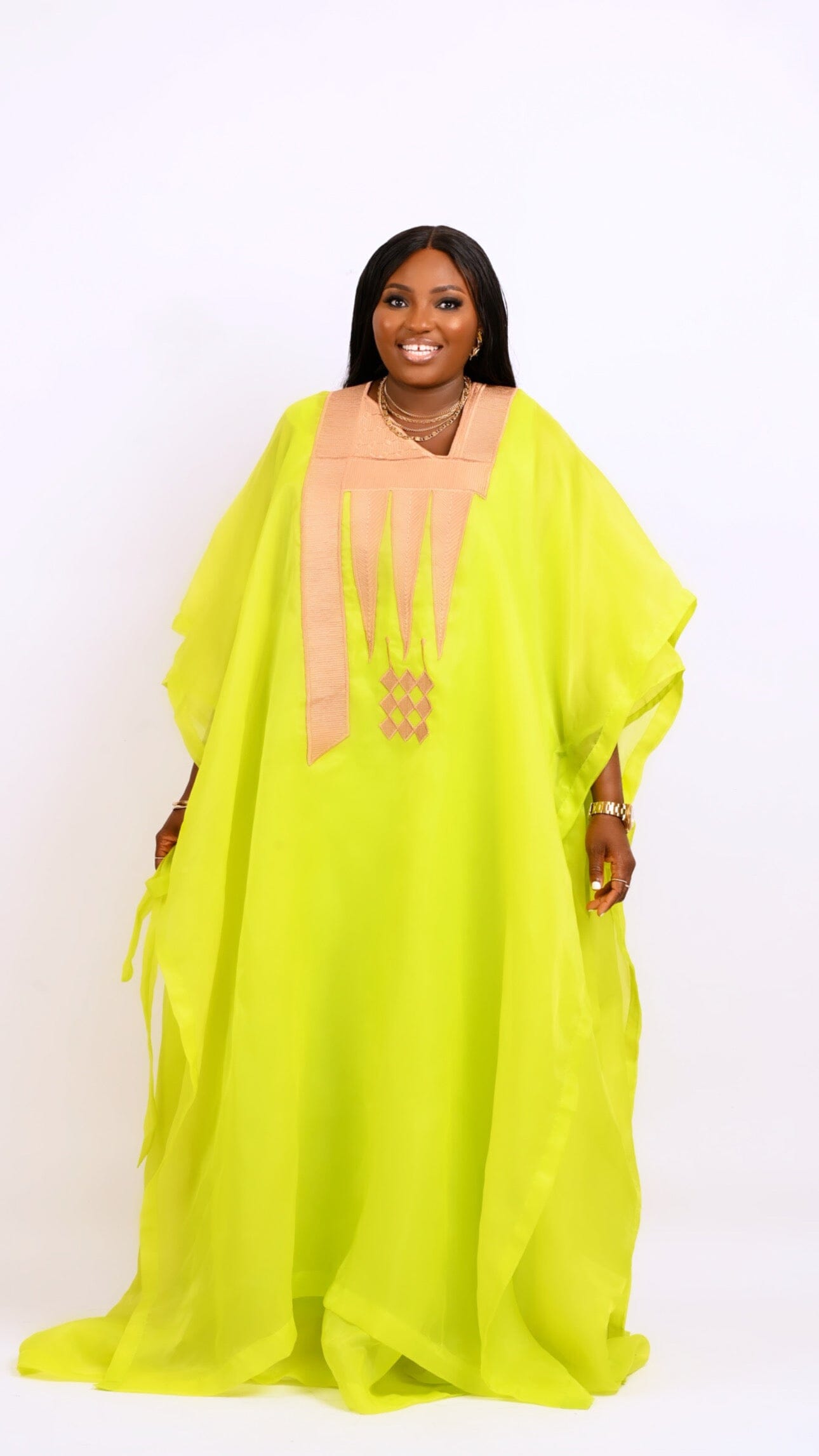 Lilac and purple short Boubou kaftan dress Look 1