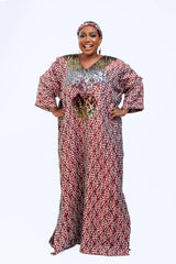 Amariah Boubou Reloaded - Women African kaftan Damask boubou long dress