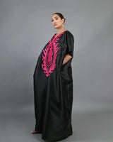 Black Buga With Pink Embroidery Boubou