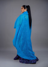 Casablanca Cape Top With Long Sequin Skirt Set (blue)