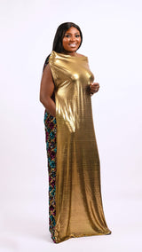 Gold Goddess 2.0 multicolored sequin Boubou dress