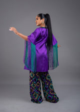 Komasava Jacket and Sequin Bottom Wide LegPant Set