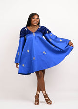 Koroba Blue embellished sequin flare short dress Look 21