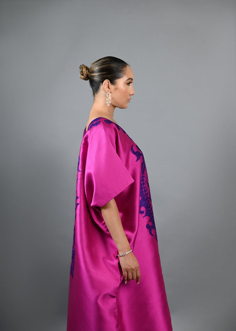 Pink Buga With Purple Embroidery Boubou