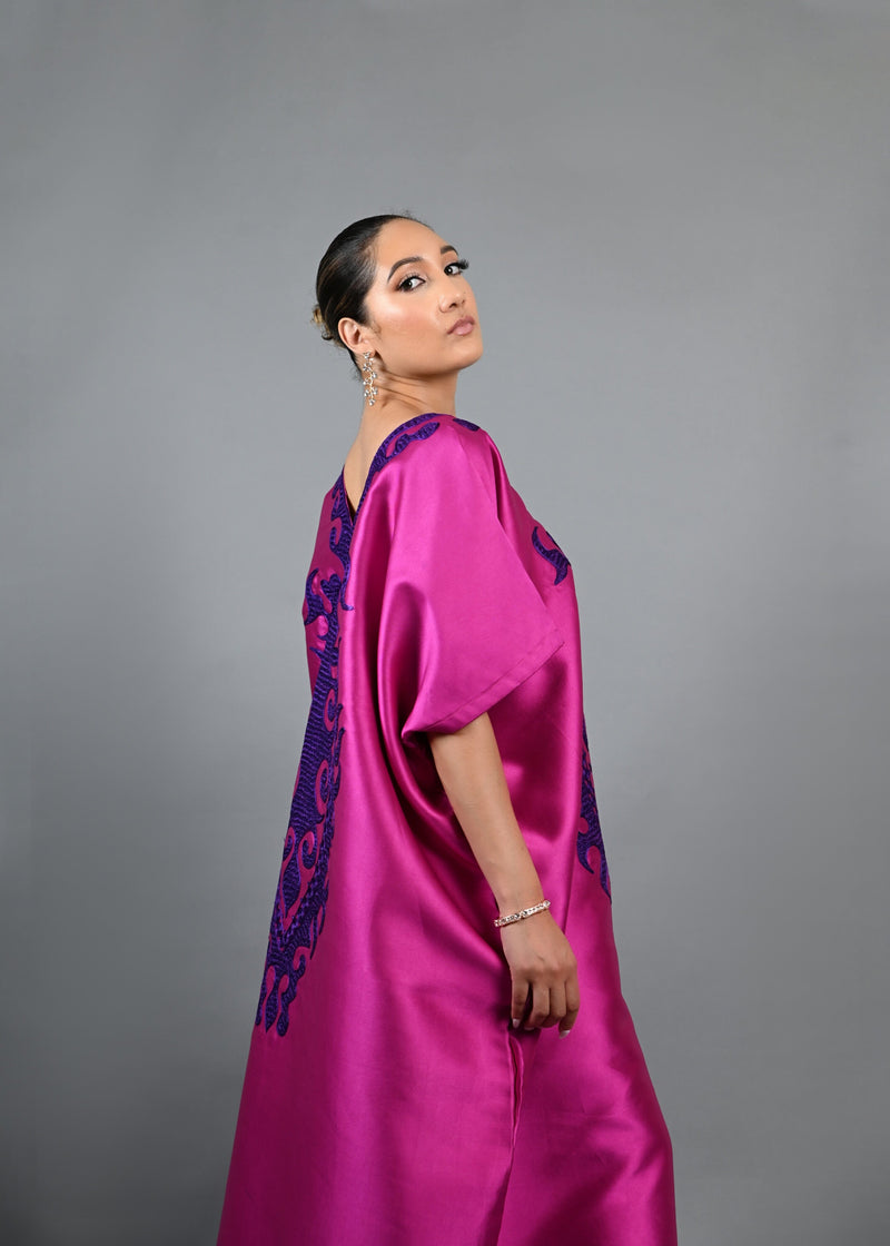 Pink Buga With Purple Embroidery Boubou