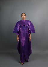 Rodo Maxi Pleated Long Dress (purple)