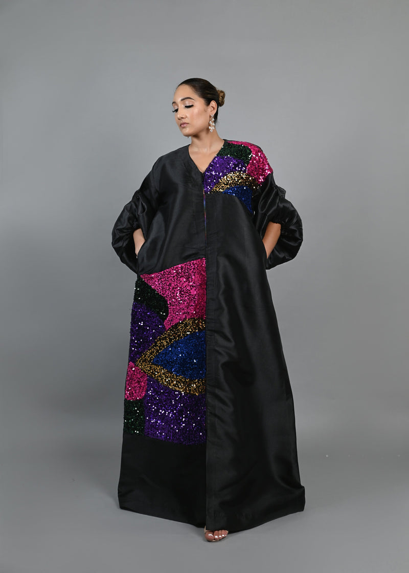 The Picasso duster long jacket Boubou Dress (Black)