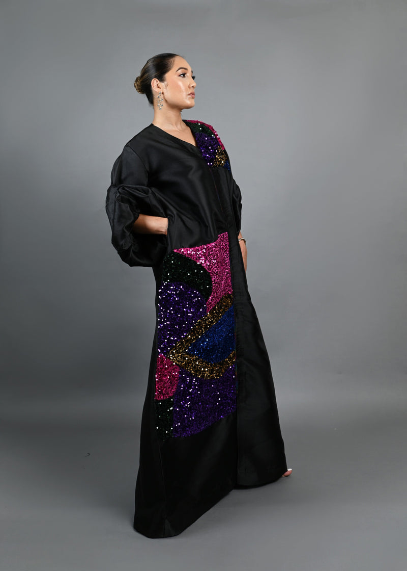 The Picasso duster long jacket Boubou Dress (Black)