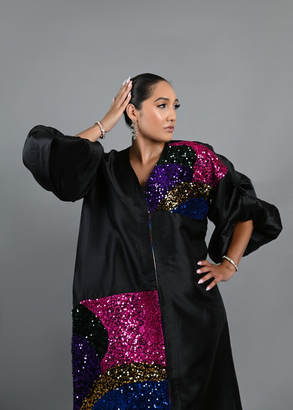 The Picasso duster long jacket Boubou Dress (Black)