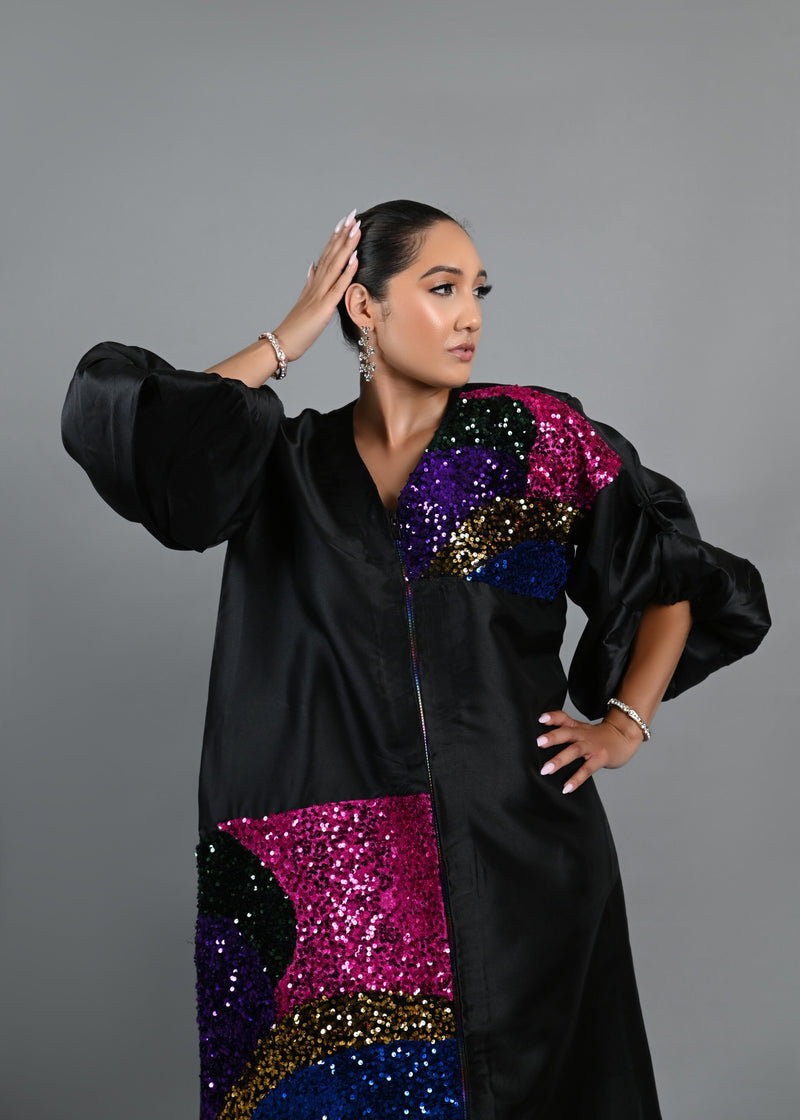 The Picasso duster long jacket Boubou Dress (Black)