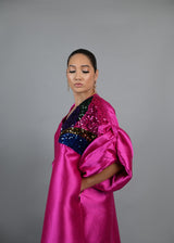 The Picasso duster Long Jacket boubou Dress (Hot Pink)